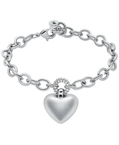 Michael Kors Heart Chain Bracelet In Silver