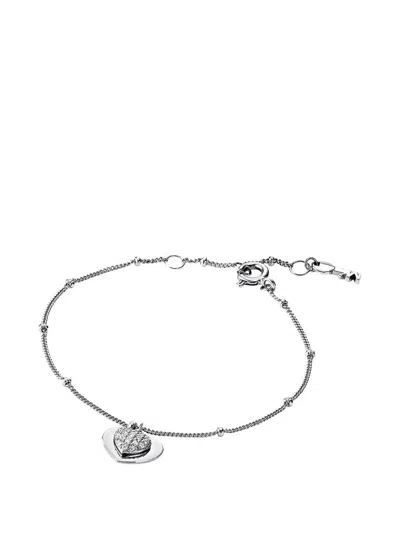 Michael Kors Heart-charm Bracelet In Silver