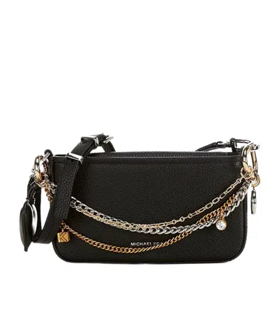 Michael Kors Heart-charm Leather Tote Bag In Black