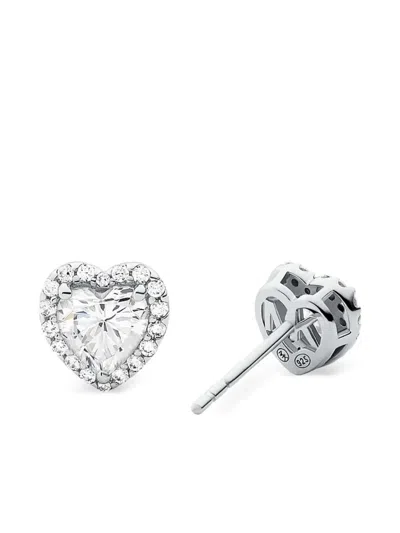 Michael Kors Heart Halo Earrings In Metallic