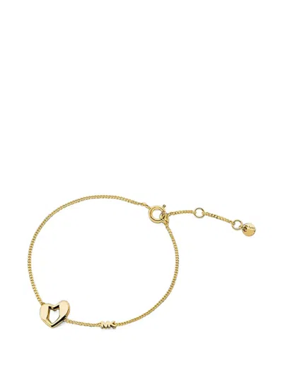 Michael Kors Heart-motif Curb-chain Bracelet In Gold