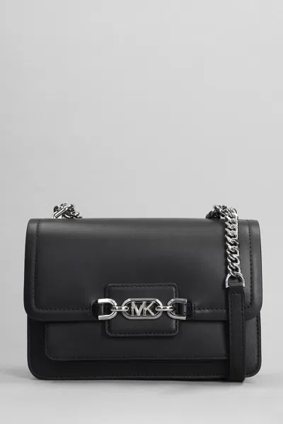 Michael Kors Heater Shoulder Bag In Black Leather