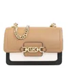 Michael Kors Heather Chain-link Crossbody Bag In Beige
