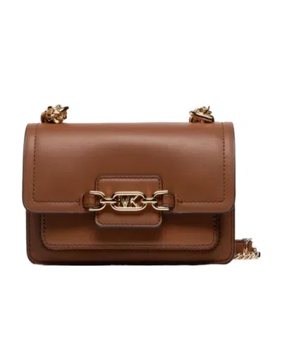 Michael Kors Heather Leather Crossbody Bag In Brown
