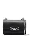 Michael Kors Heather Logo-plaque Crossbody Bag In Black