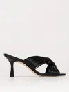 Michael Kors Black Leather Mules With Twisted Strap Detail In Schwarz