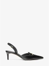 Michael Kors Lena Slingback In Black Leather In Black