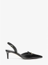 Michael Kors Lena Slingback In Black Leather In Black