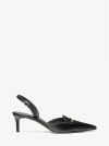 Michael Kors Lena Slingback In Black Leather In Black