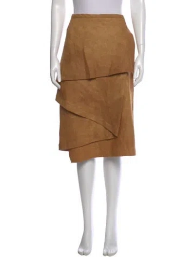 Pre-owned Michael Kors Hemp Knee-length Skirt W/ Tags In Neutral
