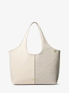 Michael Kors Henly Large Signature Logo And Textured Tote Bag In Neutral