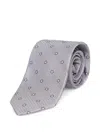 Michael Kors Herringbone-pattern Floral-jacquard Tie In Gray