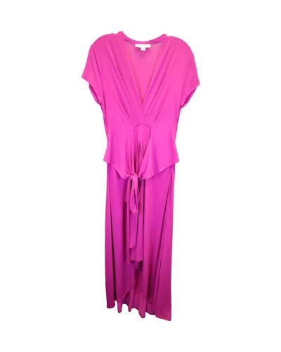 Michael Kors High-low Hem Maxi Dress In Purple Polyester