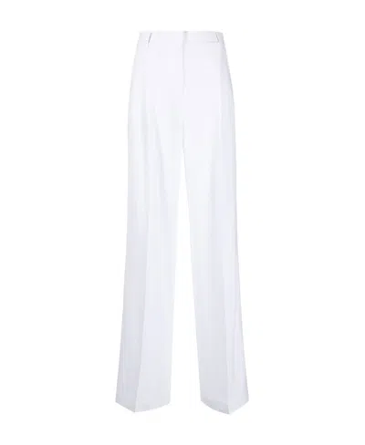 Michael Kors High-waisted Tailored Trousers In White
