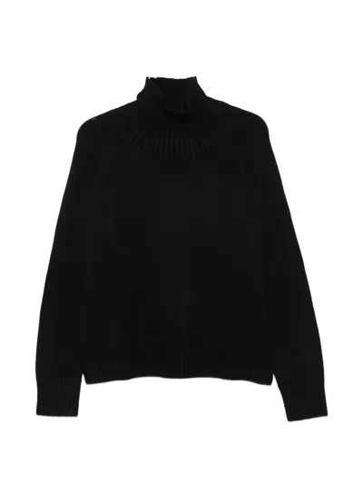 Michael Kors High-neck Raglan-sleeve Sweater In Black