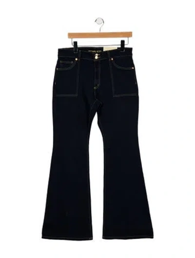 Pre-owned Michael Kors High-rise Flared Jeans In Blue