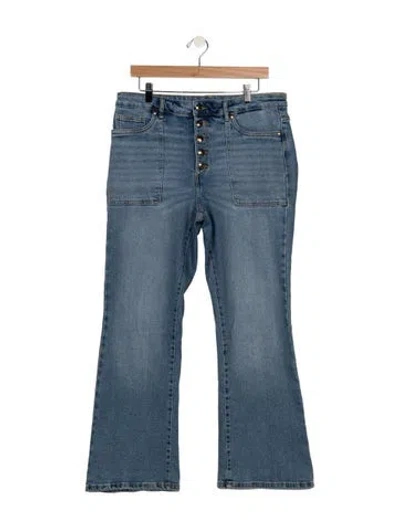 Pre-owned Michael Kors High-rise Flared Jeans In Blue