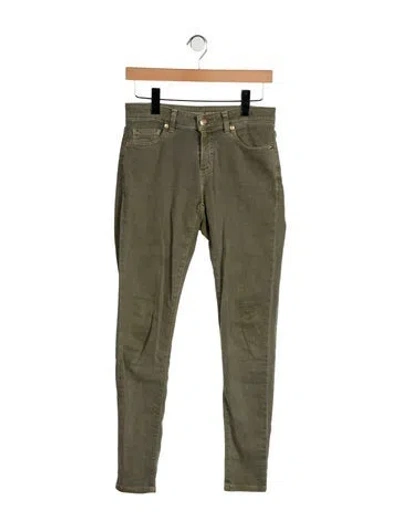 Pre-owned Michael Kors High-rise Skinny Leg Jeans In Green