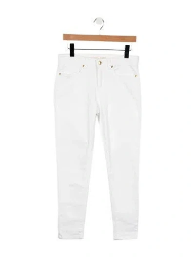 Pre-owned Michael Kors High-rise Skinny Leg Jeans In White