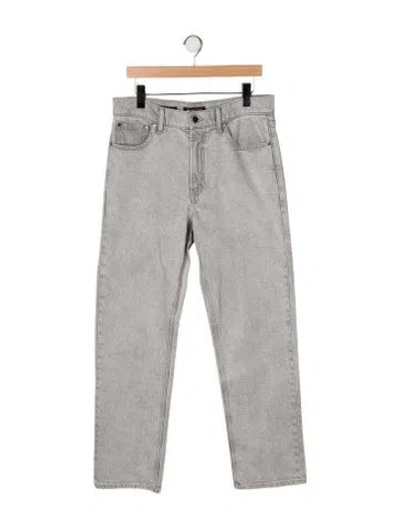 Pre-owned Michael Kors High-rise Straight Leg Jeans In Gray
