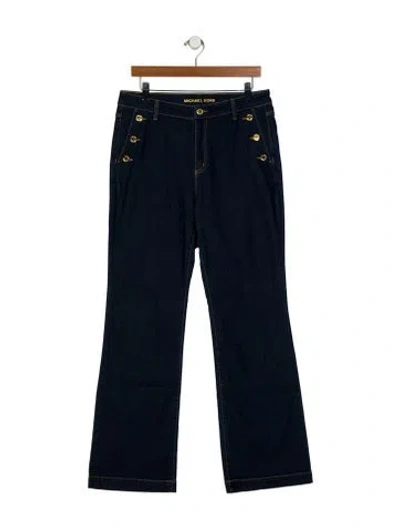 Pre-owned Michael Kors High-rise Wide Leg Jeans In Blue
