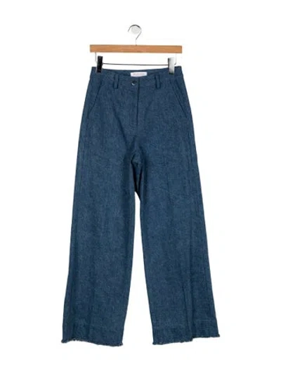Pre-owned Michael Kors High-rise Wide Leg Jeans In Blue