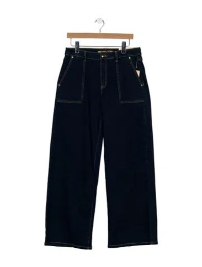 Pre-owned Michael Kors High-rise Wide Leg Jeans W/ Tags In Blue