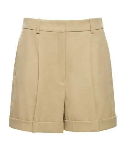 Michael Kors High-waisted Shorts With Cuff In Neutral