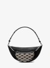 Michael Kors Hollis Medium 2-in-1 Pebbled Leather And Logo Jacquard Shoulder Bag In Black