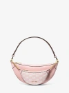 Michael Kors Hollis Medium 2-in-1 Pebbled Leather And Logo Jacquard Shoulder Bag In Pink