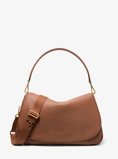 Michael Kors Holmes Extra-large Pebbled Leather Convertible Messenger Bag In Red