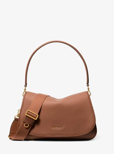 Michael Kors Holmes Medium Pebbled Leather Convertible Messenger Bag In Brown