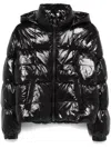 Michael Kors Hooded High Shine Down Jackets In Black
