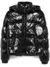 Michael Kors Hooded High Shine Down Jackets In Black