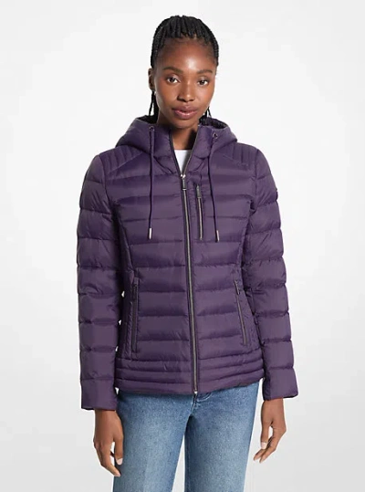 Michael Kors Hooded Puffer Jacket In Purple