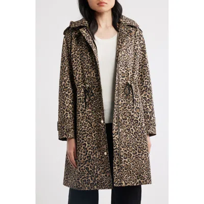 Michael Kors Hooded Trench Coat In Brown