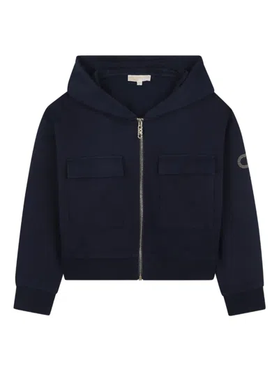 Michael Kors Kids' Hooded Zip-up Sweatshirt In Black