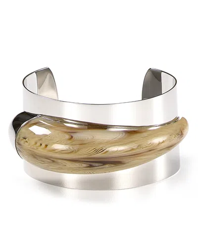 Michael Kors Horn Tooth Cuff In Brown
