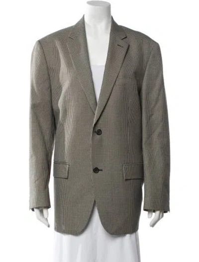 Pre-owned Michael Kors Houndstooth Print Blazer In Grey