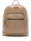 Michael Kors Hudson Crocodile Embossed Leather Commuter Backpack In Brown