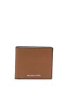 Michael Kors Textured Bi-fold Wallet With Cardholder Slot In Brown