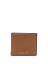 Michael Kors Textured Bi-fold Wallet With Cardholder Slot In Brown