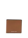 Michael Kors Textured Bi-fold Wallet With Cardholder Slot In Brown