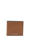 Michael Kors Grained-leather Bi-fold Wallet In Luggage