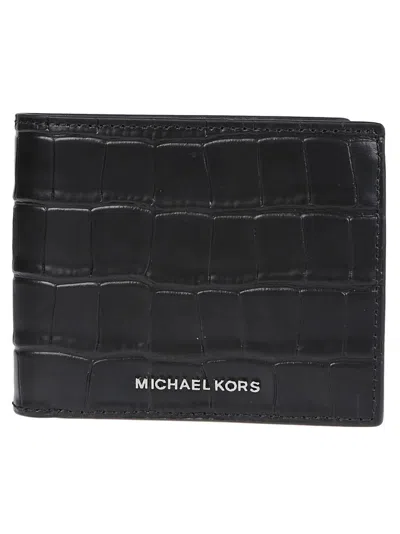 Michael Kors Hudson Embossed Billfold Wallet In Black