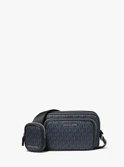Michael Kors Hudson Logo Camera Bag With Pouch In Blue
