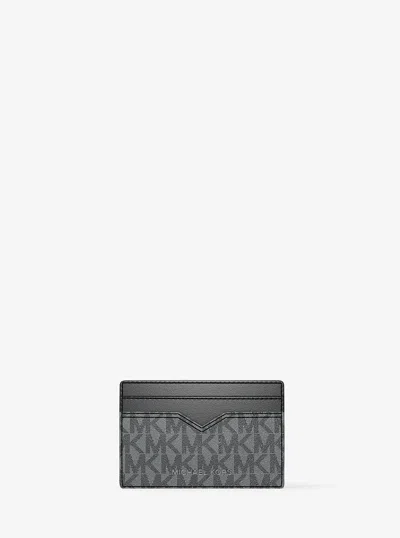 Michael Kors Hudson Logo Card Case In Blue