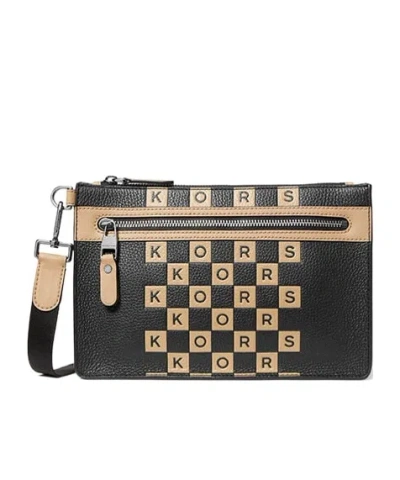 Michael Kors Hudson Logo-print Messenger Bag In Black