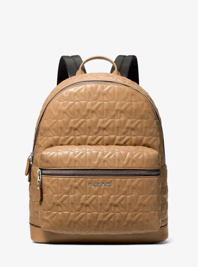 Michael Kors Hudson Medium Logo Embossed Dome Backpack In Brown