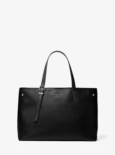 Michael Kors Hudson Medium Pebbled Leather Everyday Tote Bag In Black